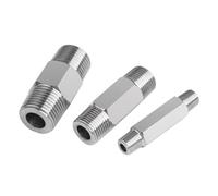 Aacursopv Raccord de tuyau en acier inoxydable 1/8, 1/4 ", 3/8", 1/2 ", filetage mâle NPT, haute pression, Long mamelon hexagonal, 304, 40mm, 50mm, 60mm, 80mm, 100mm(BSPT3I8-(L 80mm))