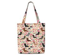 aacxzff Ce sac de courses en toile imprimé teckel est robuste, durable et léger pour les trajets quotidiens