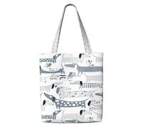 aacxzff Ce sac de shopping en toile avec imprimé teckel est robuste, durable et léger pour les trajets quotidiens