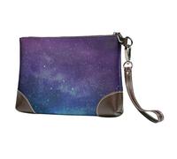 aacxzff Pochette en cuir de vachette imprimé univers avec étoiles galaxie interstellaire pour soirée, événements, rendez-vous galant, mariage