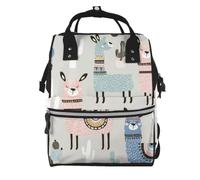 aacxzff Sac à dos élégant avec imprimé lama cactus et bretelles réglables pour activités de plein air