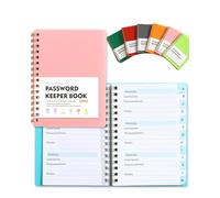 AADDFDD Carnet Mot de Passe Alphabetique, Ournal de Mots de Passe avec Onglets, Passe Carnet À Spirale, Petit carnet de Mots de Passe pour la Maison ou Le Bureau Pink