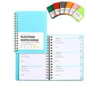 AADDFDD Carnet Mot de Passe Alphabetique, Ournal de Mots de Passe avec Onglets, Passe Carnet À Spirale, Petit carnet de Mots de Passe pour la Maison ou Le Bureau Sky Blue