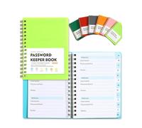 AADDFDD Carnet Mot de Passe Alphabetique, Ournal de Mots de Passe avec Onglets, Passe Carnet À Spirale, Petit carnet de Mots de Passe pour la Maison ou Le Bureau Light Green