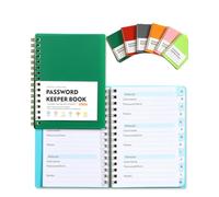 AADDFDD Carnet Mot de Passe Alphabetique, Ournal de Mots de Passe avec Onglets, Passe Carnet À Spirale, Petit carnet de Mots de Passe pour la Maison ou Le Bureau Green