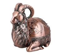 AADDFDD Cendrier de chèvre Vintage, cendrier en métal Animal personnalisé avec Couvercle pour intérieur et extérieur, conteneur de Cendres de Salon de Maison 15 * 9.5 * 13.5cm A