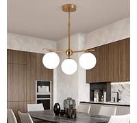 AADDFDD Lustre à Boules de Verre Multiples pour Chambre à Coucher, Restaurant, Salon, plafonniers, hôtel, Villa, Suspension, Moderne, Minimaliste, escalier, Blanc créatif (Taille : 3 lumières)