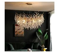 AADDFDD Suspension Luminaire Lustre Post Lustre K9 Cristal LED Lustre Salon G9 Lustre Pendentif Lumières Suspendues en Aluminium Doré Lustre Suspendu, Lustres De Luxe, 3 Changeables