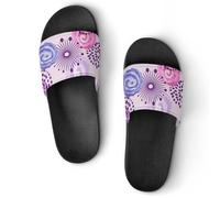 AADFAEWR Sandales De Douche Cercles Et Fleurs Pantoufles De Salle De Bain Pour Hommes Et Femmes