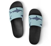 AADFAEWR Sandales De Douche Motif Requins Pantoufles De Salle De Bain Pour Hommes Et Femmes