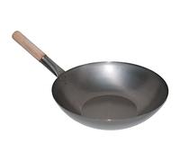 AAF Nommel ®, Poêle wok à fond plat Ø 38 cm pour gaz, induction, céramique et électrique, avec manche en bois
