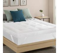 Aaf Textiles Sur-matelas matelassé pour lit double - 10 cm de microfibre, garnissage profond 1100 g/m² - Sur-matelas pour lit double confortable - Sur-matelas épais et respirant pour soulager la