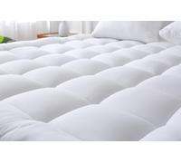 Aaf Textiles Surmatelas pour lit double - 10 cm - Extra épais - Matelassé - En microfibre moelleuse et hypoallergénique avec sangles élastiques aux coins solides - 137 x 190 cm (microfibre, double)