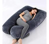AAFGVC Coussin Ergonomique Chillow Original-Coussin Corps Entier pour Femme Enceinte Support Ergonomique Ventre Et Dos Idéal pour Sommeil Et Allaitement Housse Douce (Noir,152x97cm(3kg))