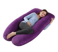 AAFGVC Coussin Ergonomique Chillow Original-Coussin Corps Entier pour Femme Enceinte Support Ergonomique Ventre Et Dos Idéal pour Sommeil Et Allaitement Housse Douce (Violet,140x80cm(2kg))