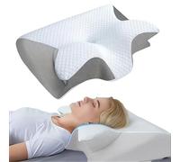 AAFGVC Oreiller Nuviya Papillon 3.0- Oreiller Ergonomique Cervical avec Mousse Haute densité Respirante - pour Un endormissement détendu et Profond (Gris)