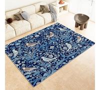 AAFUOO Grand tapis de salon, lavable en machine, style bohème vintage avec fleur et oiseau - Pour salon, chambre à coucher, ferme, salle à manger, salle de jeux pour enfants - 60 x 110 cm