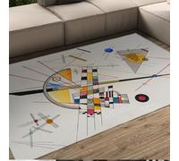 AAFUOO Grand Tapis géométrique Abstrait Wassily Kandinsky 70 x 140 cm - Motif Vintage célèbre - pour Salon, Chambre à Coucher, Salle à Manger, crèche, Bureau