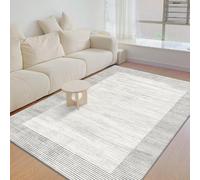 AAFUOO Grand Tapis Moderne de Style Minimaliste pour Salon, Tapis d'accentuation à Lignes Grises et Blanches, Tapis géométrique Lavable en Machine pour Chambre à Coucher, Bureau, Tapis 160 x 240 cm