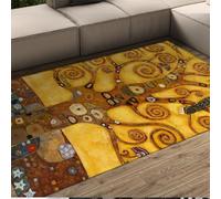AAFUOO Gustav Klimt Tapis d'intérieur vintage lavable avec envers en caoutchouc antidérapant Motif arbre de vie 40 x 60 cm