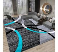 AAFUOO Tapis de Salon Gris en Forme d'arc géométrique, Tapis Moderne Abstrait Lavable pour Chambre à Coucher, Chevet, Cuisine, Salon, Table Basse, 240 x 300 cm (95 x 118 in)