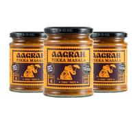 Aagrah Tikka Masala Tarka Sauce indienne au curry - Base de recette authentique de restaurant - Chaleur moyenne - Pot de 270 g pour 3-4 - Boîte de 3