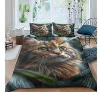 AAHARYA Chat Mignon Housse De Couette Enfants Parure De Lit Parure Housses De Couette Décor De Chambre Chatons Housse De Couettes King（220x240cm）