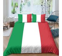 AAHARYA Drapeau de l'Italie Sets De Housses De Couettes 3D, Drapeau National Imprimé Ensemble De Literie AVCE Taie d'oreiller, pour Adultes Enfants King（220x240cm）