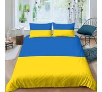 AAHARYA Drapeau de l'Ukraine Housse De Couette, Parure De Lit Drapeau National avec Taies d'oreiller,pour Déco Chambre Adulte Enfant King（220x240cm）