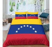 AAHARYA Drapeau du Venezuela Parure De Lit pour Impression 3D Housse De Couette Ultra Doux Microfibre Hypoallergénique Drapeau du Venezuela 3pcs Parure De Lit pour Garçons Et Filles Double(200x200cm)