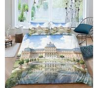 AAHARYA Palace of Versailles Parure De Lit pour Impression 3D Imprimé European Architecture Housse De Couette Parure De Lit pour Garçons Et Filles Cachée Couette Sets King（220x240cm）
