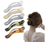 Aaiffey Lot de 5 pinces crocodiles mates de qualité supérieure - Résistantes - Antidérapantes - Pour femme - Pour toutes les coiffures