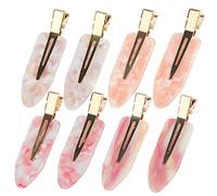 Aaiffey Lot de 8 pinces à cheveux sans plis pour coiffage en résine acrylique - Rose