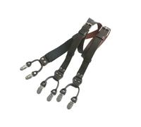 AAIXXIZAO Bretelles Suspender 2.5Cm Cuir Élasticité Bretelles Hommes 6 Clips Bretelles pour Hommes Bretelles Réglables Bretelles Accessoires Homme (Café)
