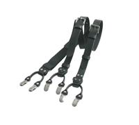 AAIXXIZAO Bretelles Suspender 2.5Cm Cuir Élasticité Bretelles Hommes 6 Clips Bretelles pour Hommes Bretelles Réglables Bretelles Accessoires Homme (Noir)