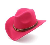 AAIXXIZAO Chapeaux Fedora Trilby Chapeau Feutre Chapeau Cowboy Homme Femme pour Gentleman Lady Jazz Cowgirl Cloche Caps 60-61Cm Rosered