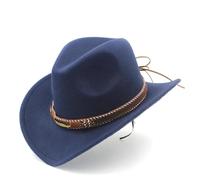 AAIXXIZAO Chapeaux Fedora Trilby Chapeau Feutre Chapeau De Cow-Boy pour Hommes pour Gentleman Lady Jazz Cowgirl Cloche Caps 60-61Cm Darkblue