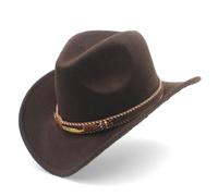 AAIXXIZAO Chapeaux Fedora Trilby Chapeau Feutre Chapeau De Cow-Boy pour Hommes pour Hommes Gentleman Lady Jazz Cowgirl Cloche Caps 60-61Cm Café