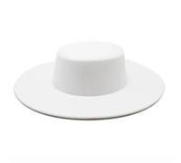 AAIXXIZAO Chapeaux Fedora Trilby Chapeau Feutre Chapeau pour Femmes Grand Chapeau Large Derby Mariage Jazz Chapeaux Chapeau en Feutre Plat 56-58Cm Blanc