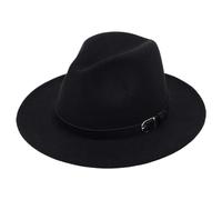 AAIXXIZAO Chapeaux Fedora Trilby Chapeau Feutre Classique Fedora Chapeau Hommes Femmes Chapeaux en Feutre Mode Jazz Hat 59-60Cm Noir
