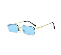 AAIXXIZAO Lunette De Soleil Homme Lunettes De Soleil sans Monture À La Mode Tendance Clair Hommes Rectangle Nuances Bleu