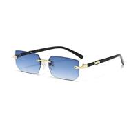 AAIXXIZAO Lunette De Soleil Homme Lunettes De Soleil sans Monture Rectangle Mode Populaire Femmes Hommes Nuances Petites Lunettes De Soleil Carrées pour Femme Homme Voyage 13