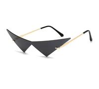 AAIXXIZAO Lunette De Soleil Homme Surdimensionné Lunettes De Soleil sans Monture Femmes Mode Lentille Lunettes De Soleil Femme Tendance Triangle Eyewear Hommes C1Or-Noir