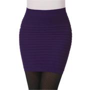 AAIXXIZAO Mini Jupe Crayon Courte Sexy Élastique Jupe Plissée Taille Haute Moulante Mini Jupe Bureau Court Crayon Jupes Solide Taille Unique Violet