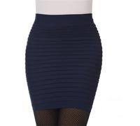 AAIXXIZAO Mini Jupe Crayon Courte Sexy Élastique Jupe Plissée Taille Haute Moulante Mini Jupe Bureau Court Crayon Jupes Solide Taille Unique Navyblue