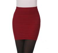 AAIXXIZAO Mini Jupe Crayon Courte Sexy Élastique Plissé Jupe Taille Haute Moulante Mini Jupe Bureau Court Crayon Jupes Solide Taille Unique WineRed