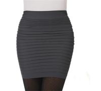 AAIXXIZAO Mini Jupe Crayon Courte Sexy Jupe Plissée Élastique Taille Haute Bodycon Mini Jupe Bureau Courtes Jupes Crayon Solide Taille Unique Gris