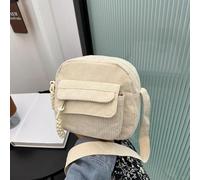 AAIXXIZAO Sacs Banane Élégant Sac À Bandoulière en Velours Côtelé pour Femmes Fermeture Éclair Plusieurs Poches Sac À Bandoulière pour Un Usage Quotidien Shopping Blanc