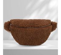 AAIXXIZAO Sacs Banane Unisexe Fourrure Fanny Pack Fermeture À Glissière Sac À Bandoulière Flou Mode Multifonctionnel Pliable Léger Filles Garçons Sac Polyvalent Darkbrown