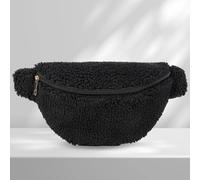 AAIXXIZAO Sacs Banane Unisexe Fourrure Fanny Pack Fermeture À Glissière Sac À Bandoulière Flou Mode Multifonctionnel Pliable Léger Filles Garçons Sac Polyvalent Noir